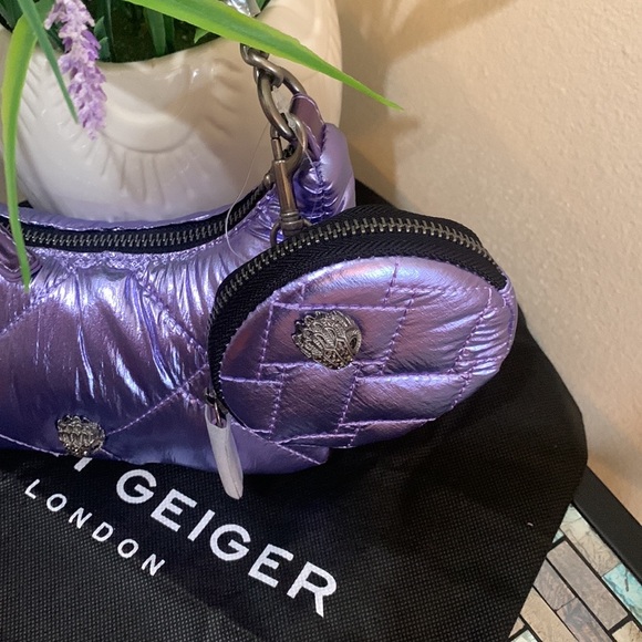KURT GEIGER LONDON Small Purple Quilted Metallic Crossbody - Picture 10 of 15
